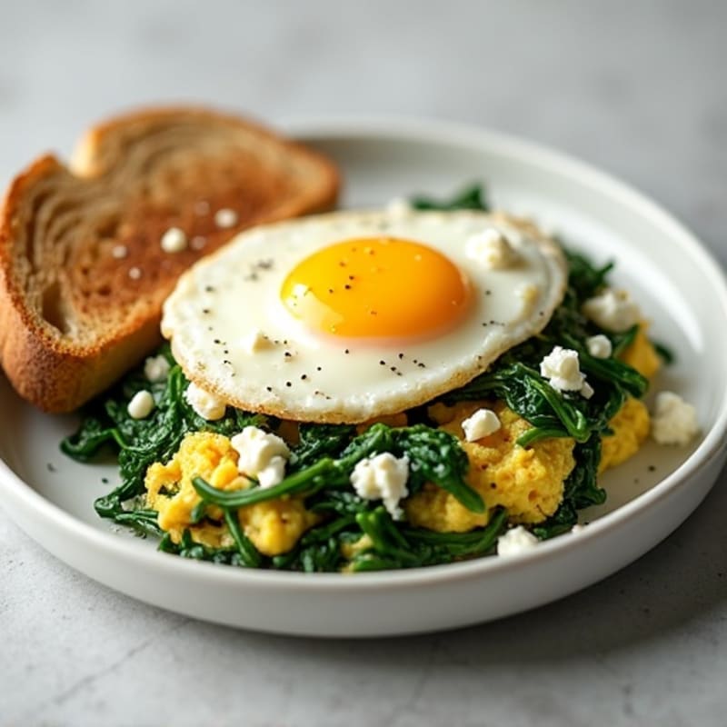 Fluffy Egg and Spinach Scramble