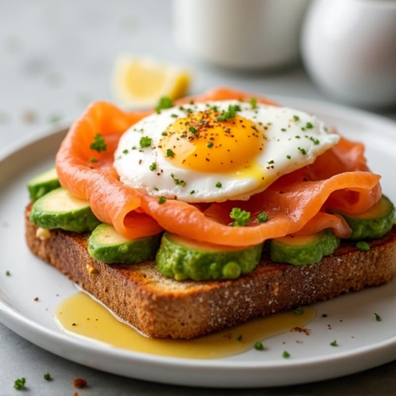 Crispy Whole Grain Avocado Toast with Smoked Salmon and Everything Bagel Spice