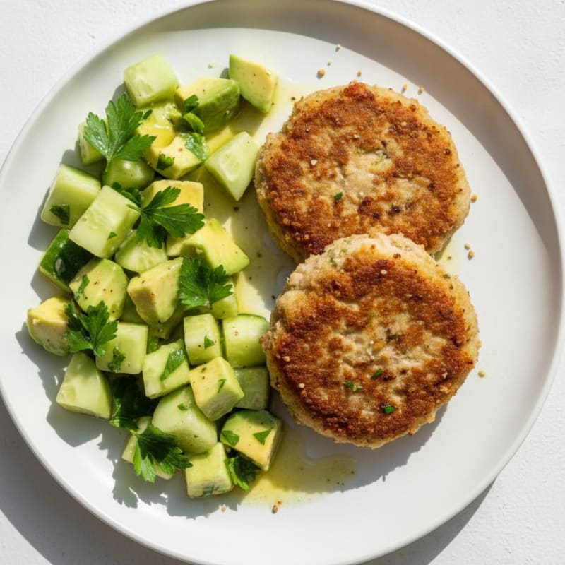Seared Tuna with Cucumber-Avocado Salad