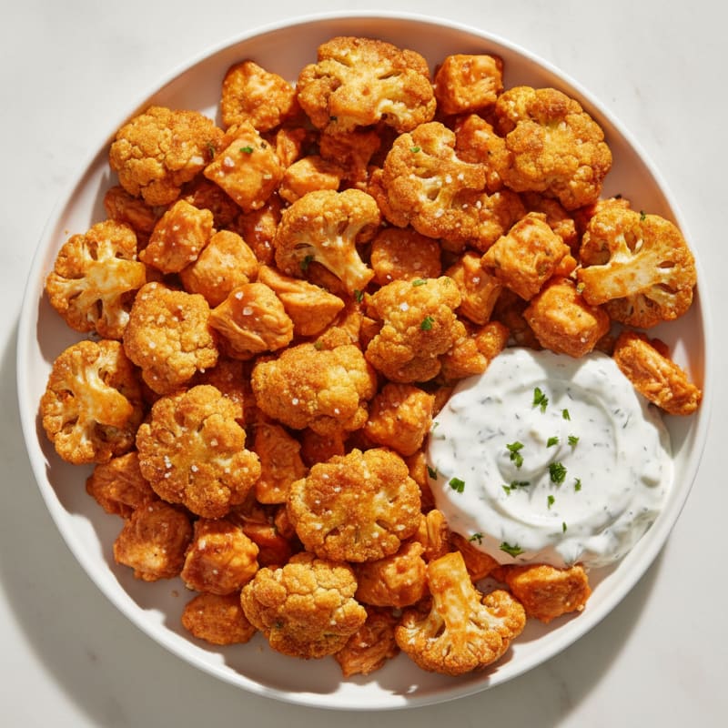 Buffalo Cauliflower Bites with Ranch Dip