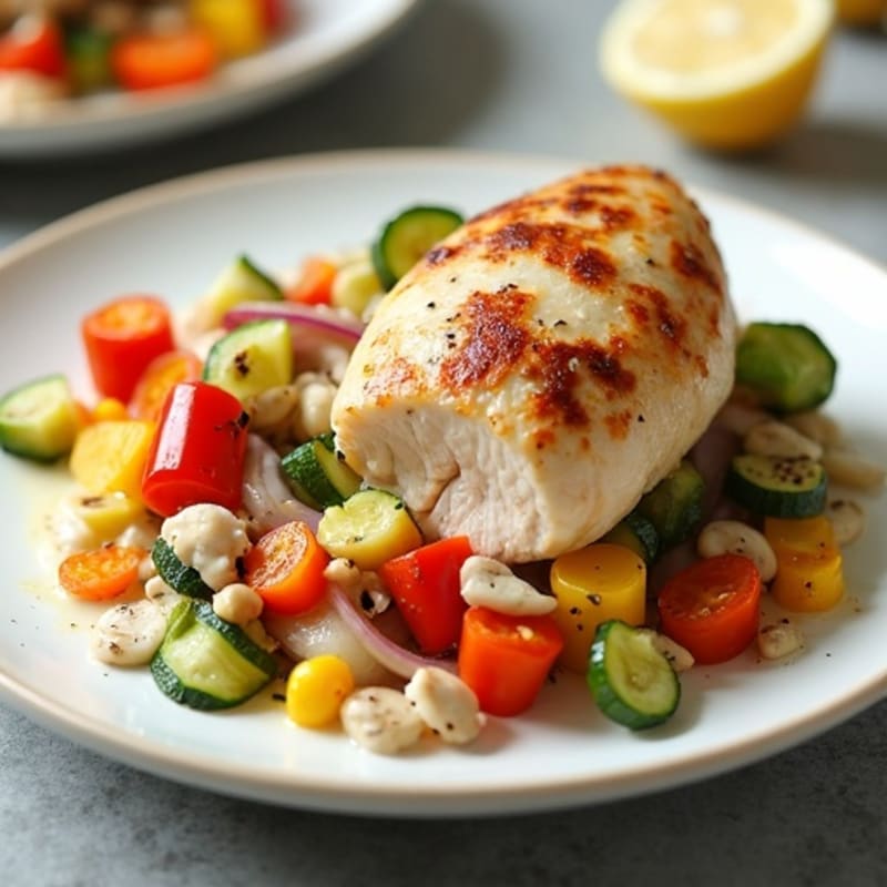 Creamy Chicken and Roasted Vegetable Bake