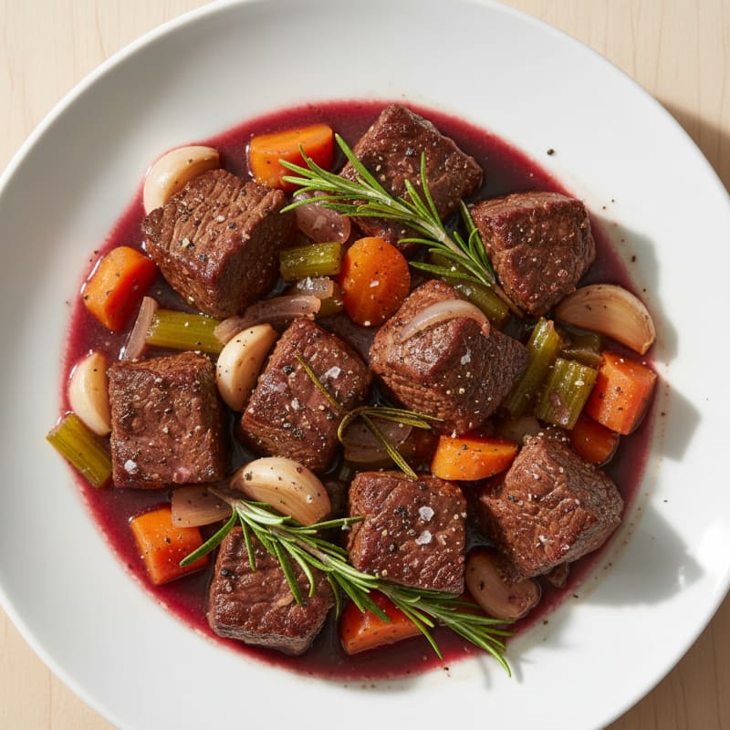 Tender Red Wine Braised Beef