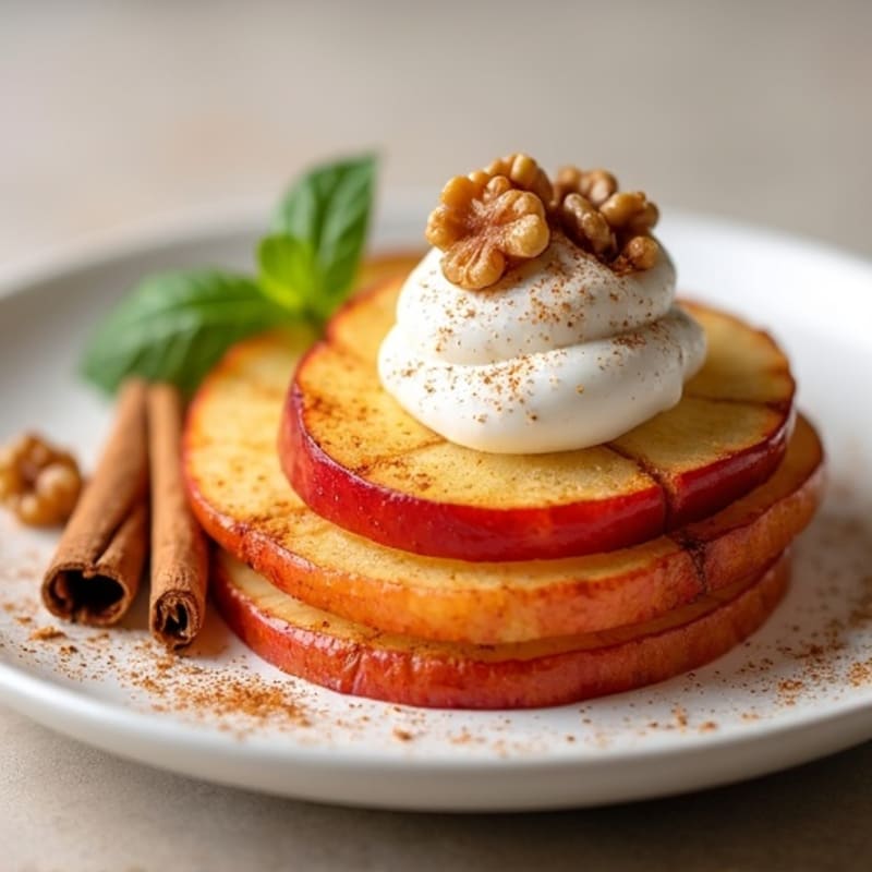 Crispy Baked Apple Slices with Cinnamon and Toasted Walnuts