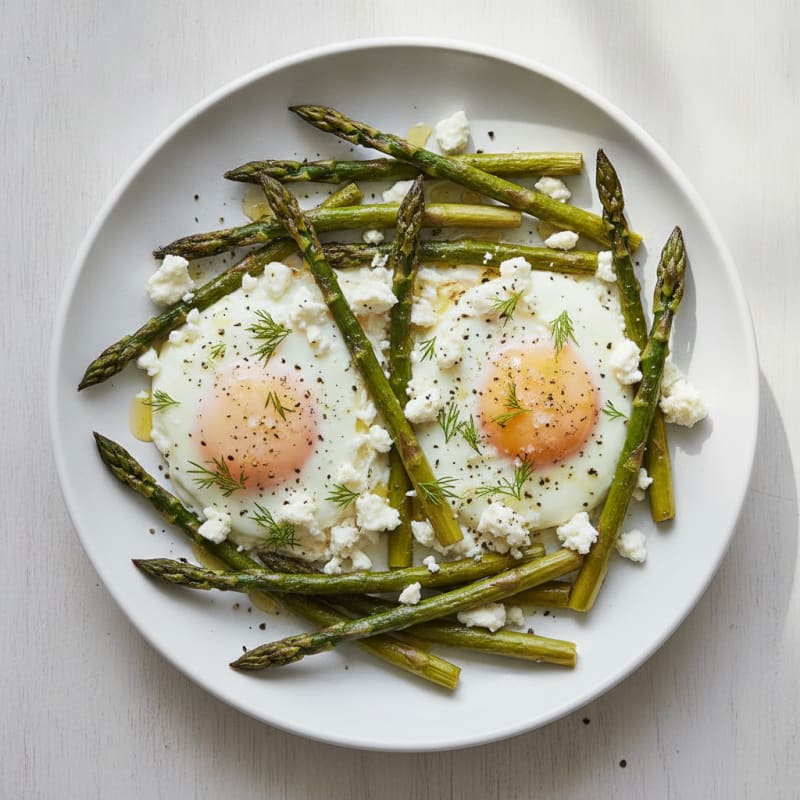 Baked Eggs with Roasted Asparagus