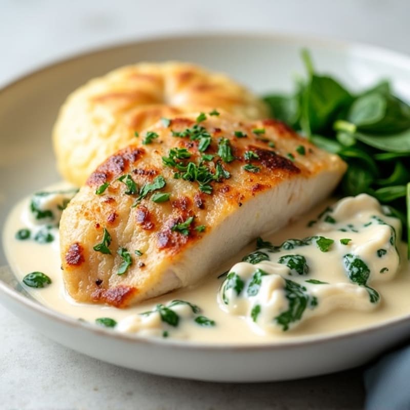 Healthy Creamy Chicken and Fluffy Dumplings