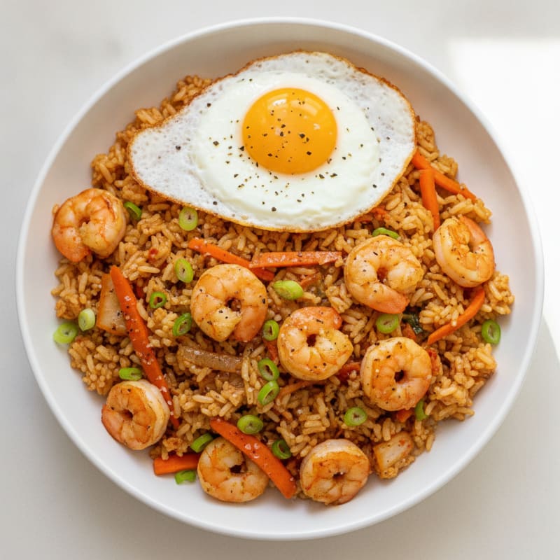 Kimchi Fried Rice with Fried Egg