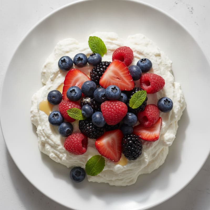 Silky Greek Yogurt Protein Mousse with Mixed Berries