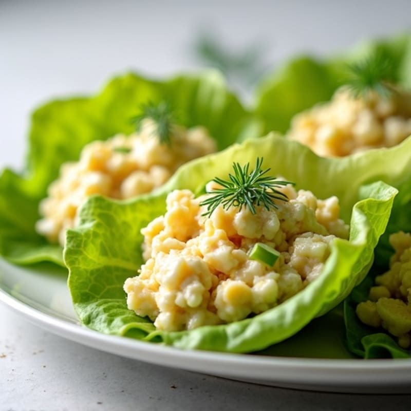 Creamy Dill Egg Salad Lettuce Wraps