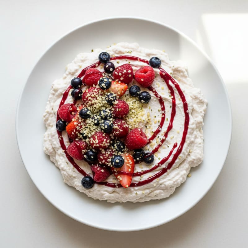 Silky Greek Yogurt Protein Pudding with Mixed Berries
