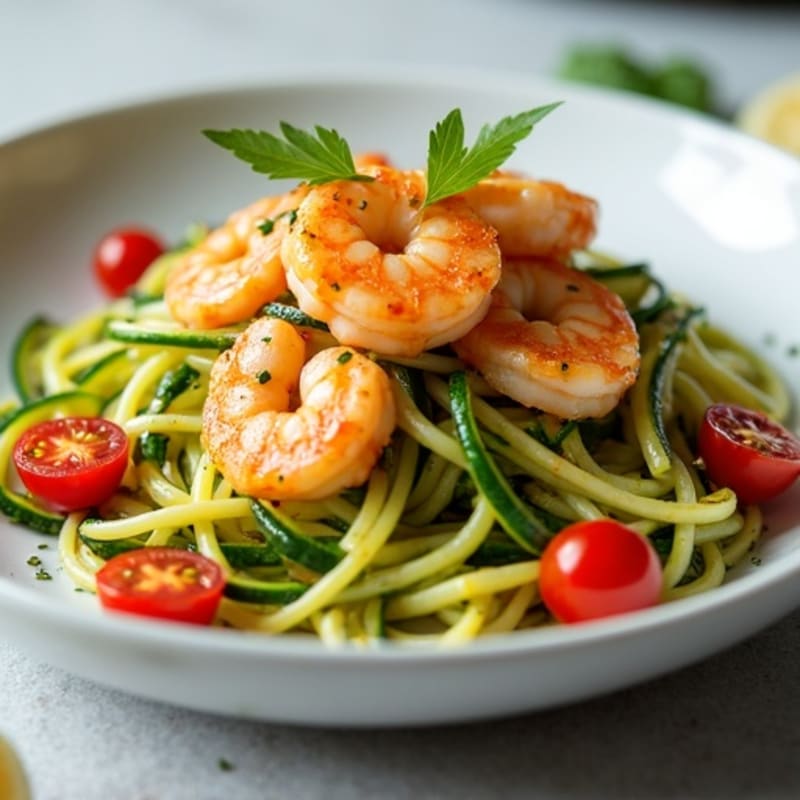 Citrus-Garlic Shrimp with Zucchini Noodles