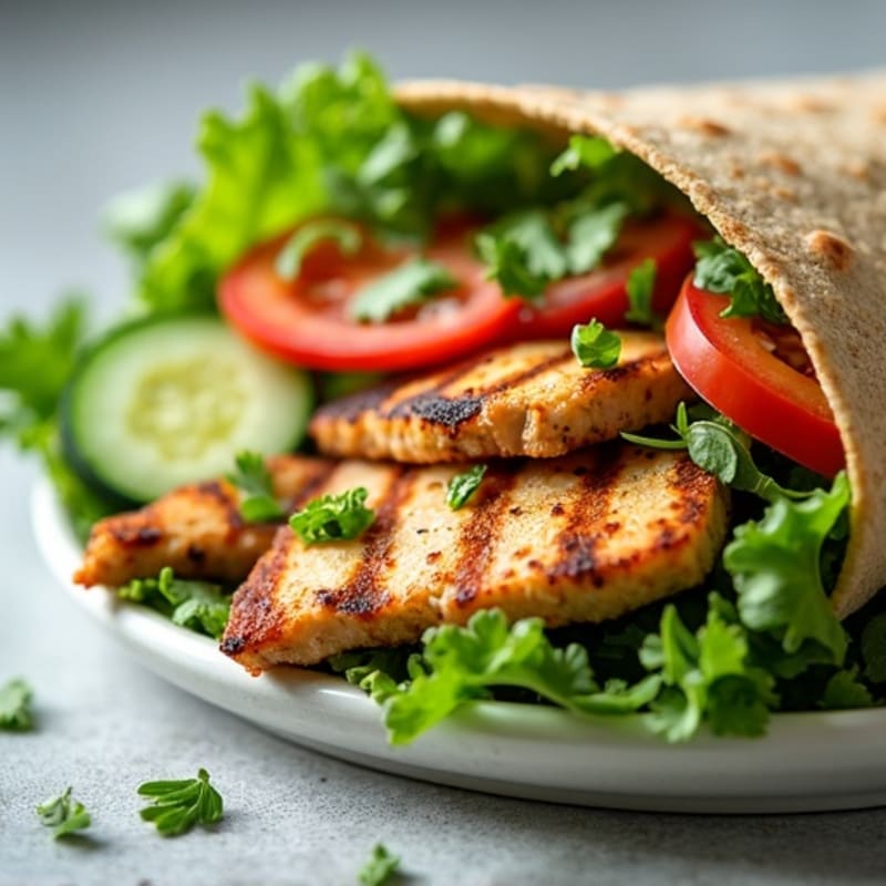 Crispy Grilled Chicken Wrap with Fresh Herbs