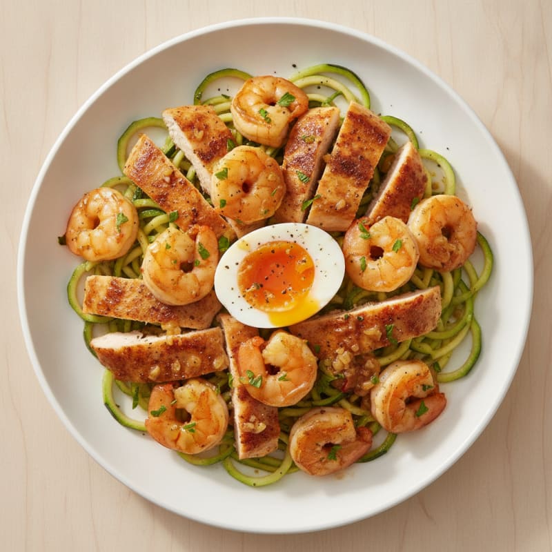 Pan-Seared Chicken and Shrimp Scampi