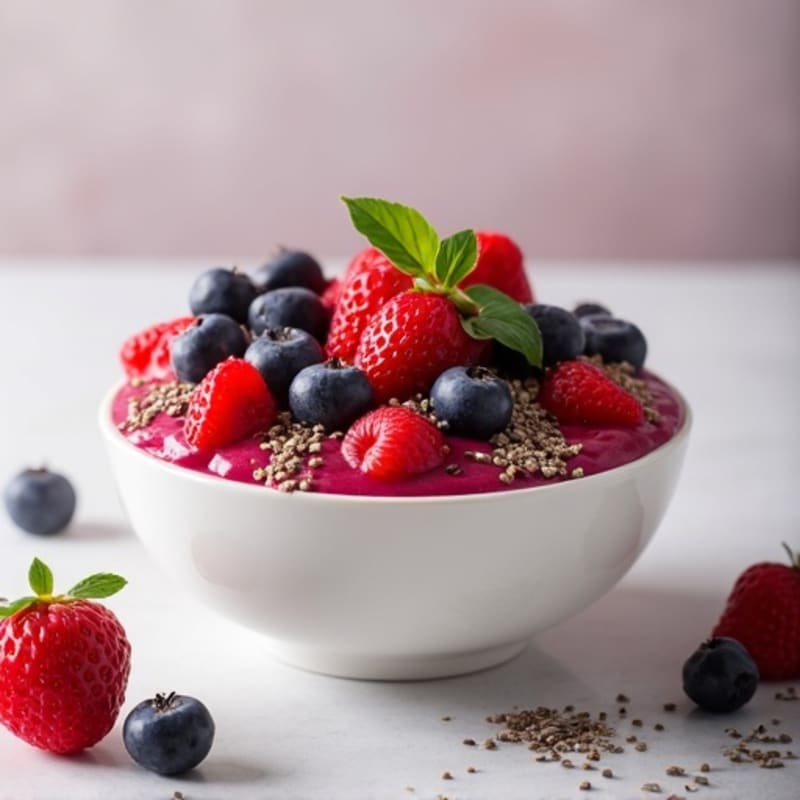 Silky Protein Yogurt Bowl with Mixed Berries