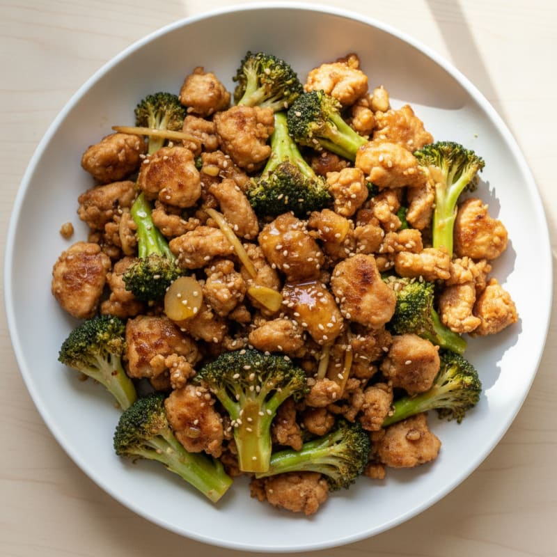 Crispy Minced Chicken and Broccoli Stir Fry