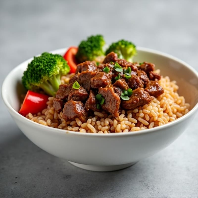 Garlic-Ginger Beef and Brown Rice Bowl