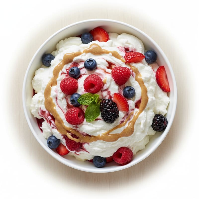 Greek Yogurt Protein Mousse with Mixed Berries