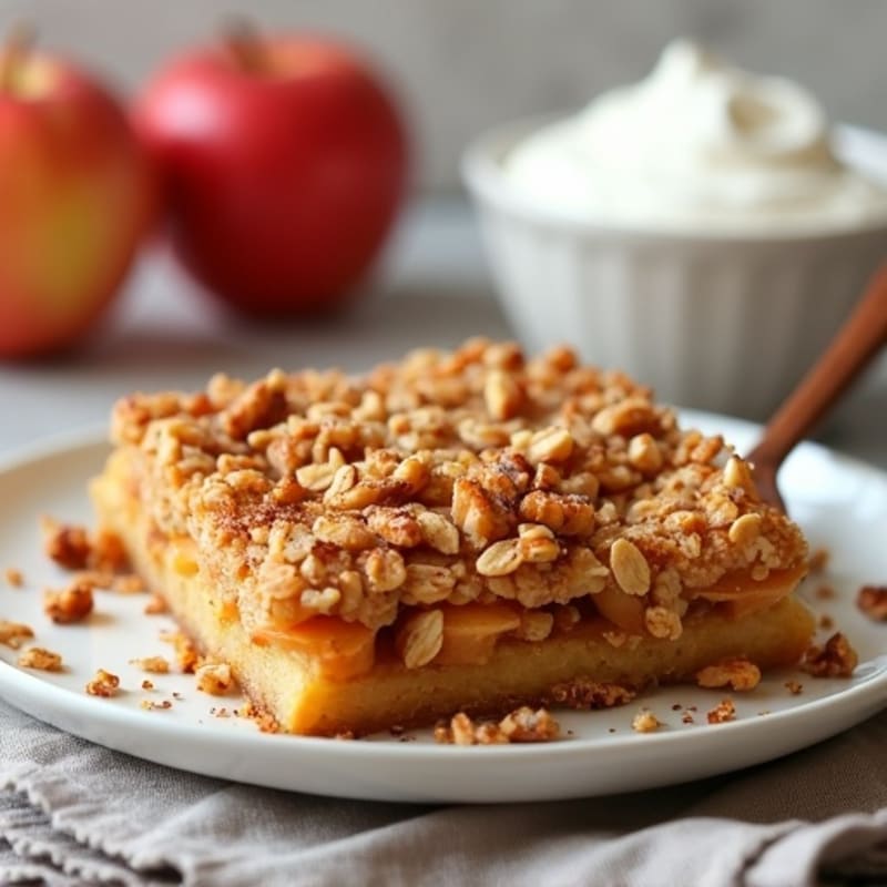 Crunchy Walnut Oat Crust Baked Apple Slices