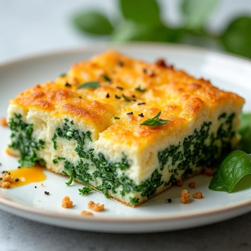 Fluffy Cottage Cheese and Spinach Bake