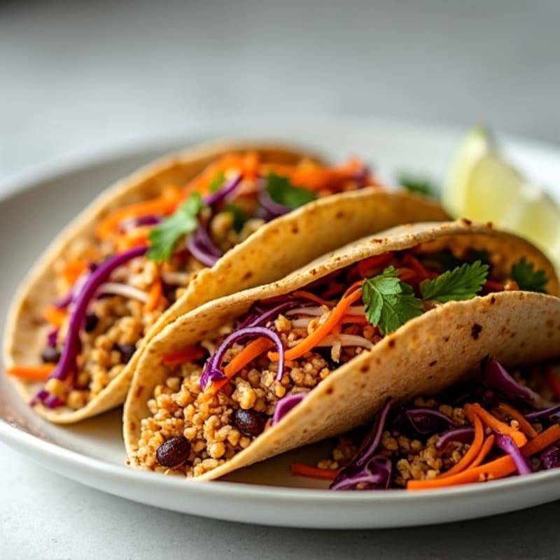 Spiced Shredded Jackfruit Tacos with Crunchy Slaw