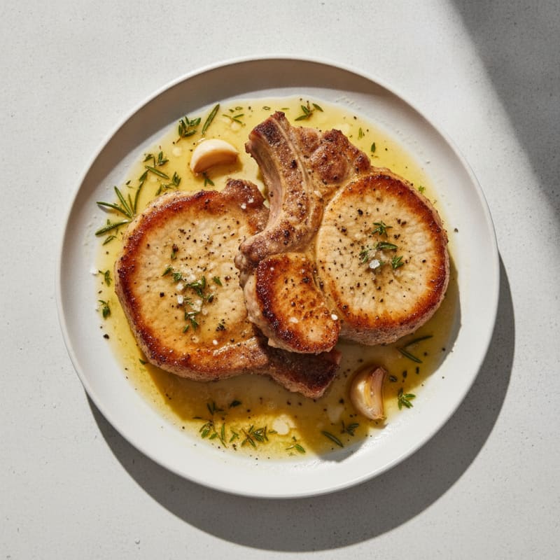 Pan-Seared Pork Chops with Garlic-Herb Butter