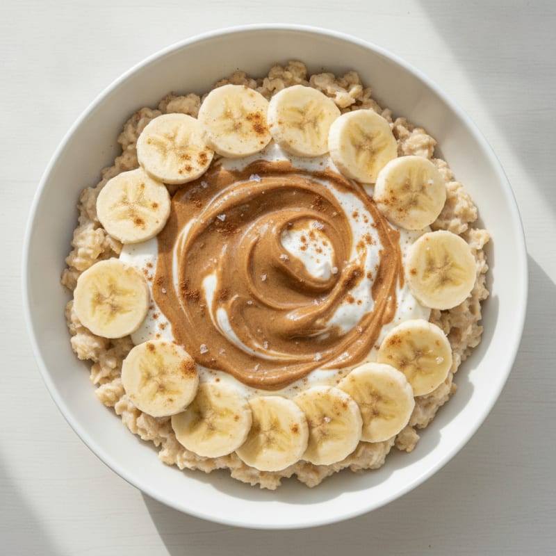 Banana Oat Swirl Bowl with Greek Yogurt