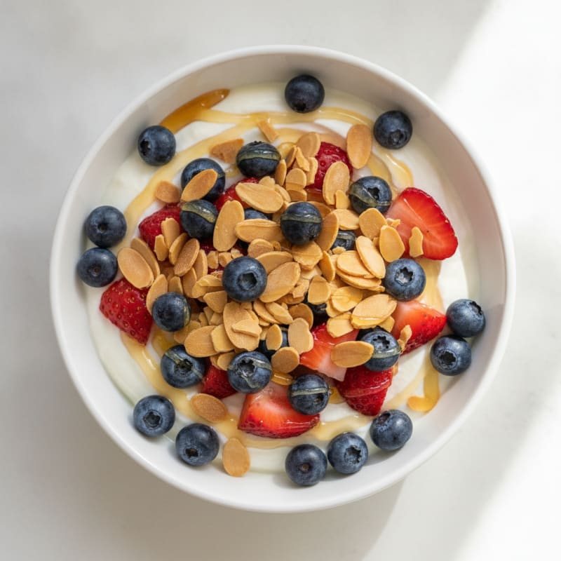 Greek Yogurt Bowl with Fresh Berries and Toasted Almonds