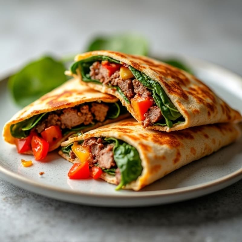 Crispy Lean Steak and Fresh Veggie Whole Wheat Quesadillas