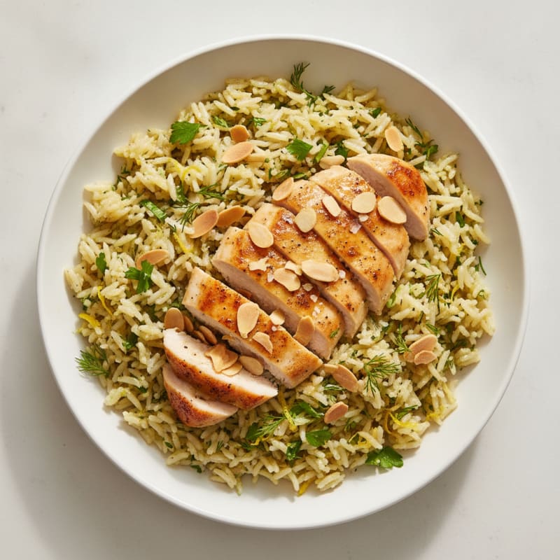 Lemon Herb Rice Pilaf with Toasted Almonds