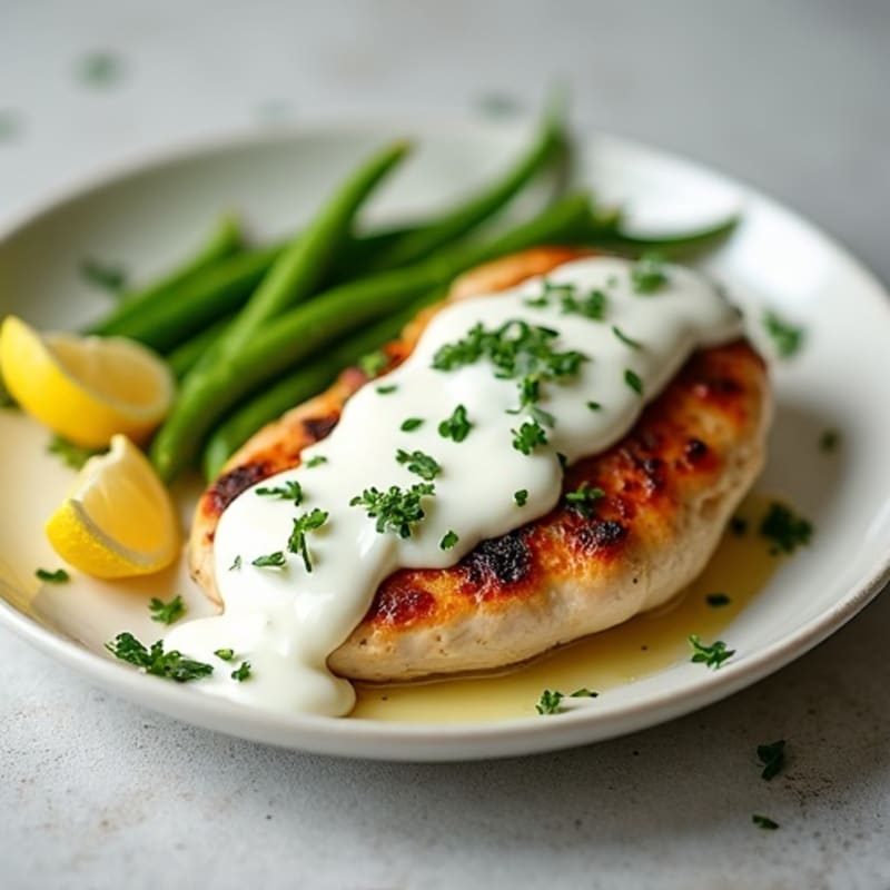 Creamy Herb-Roasted Chicken with Citrus Yogurt Sauce