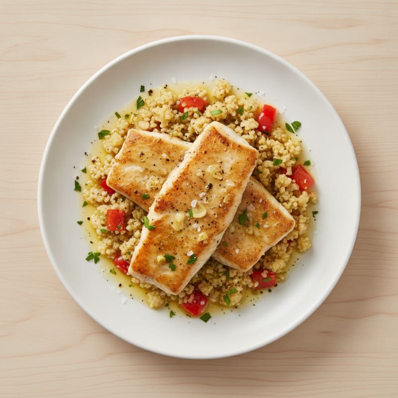 Pan-Seared Flounder with Cauliflower Rice