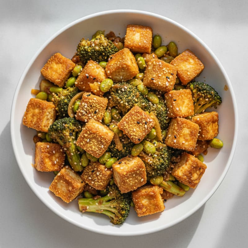 Sesame Tofu and Broccoli Stir-Fry