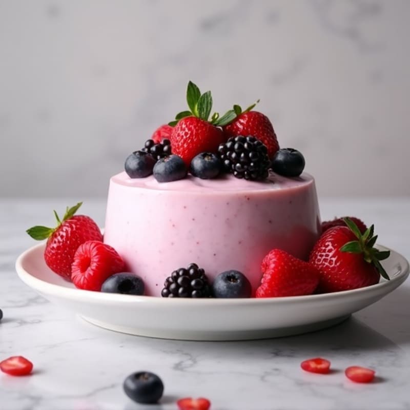 Greek Yogurt Protein Mousse with Mixed Berries