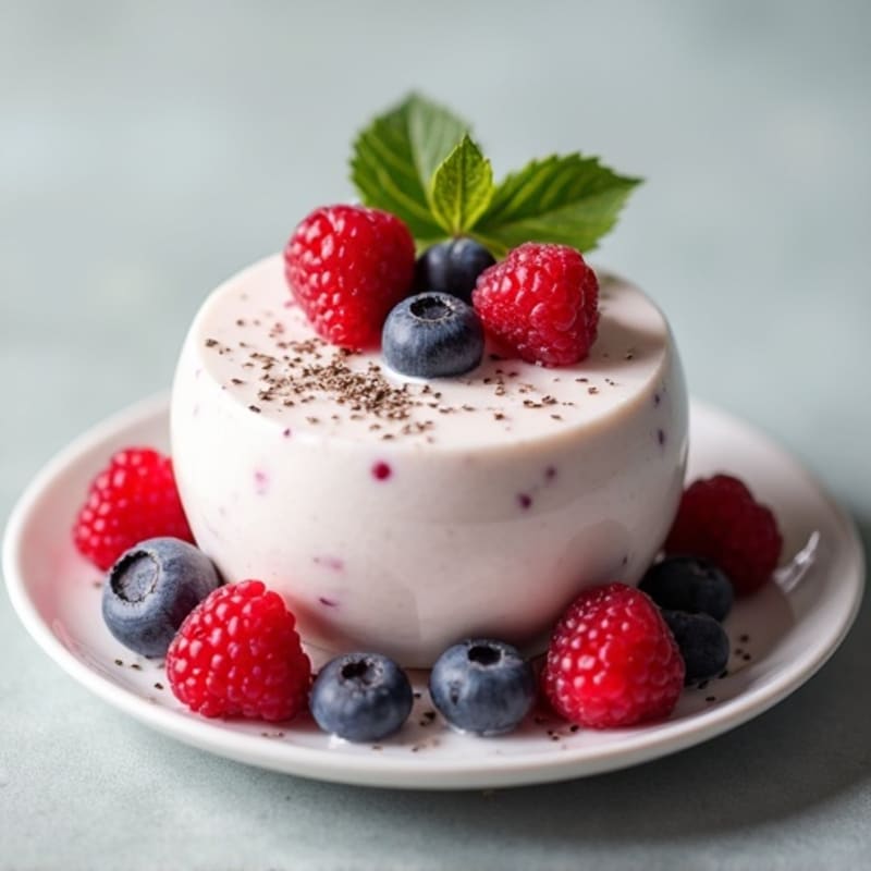Greek Yogurt Protein Mousse with Mixed Berries