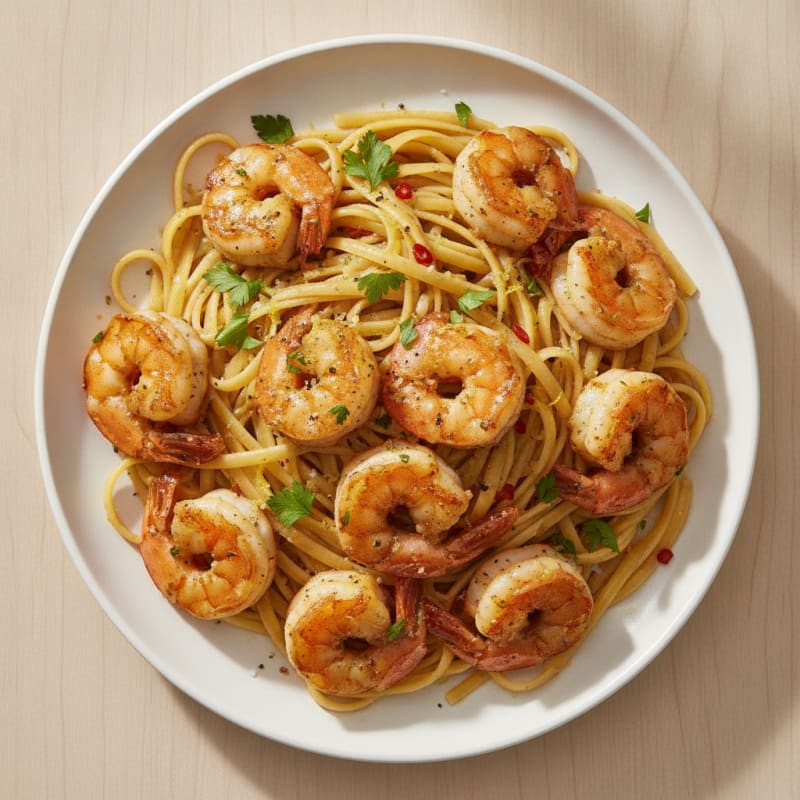 Garlic Butter Shrimp Scampi with Linguine