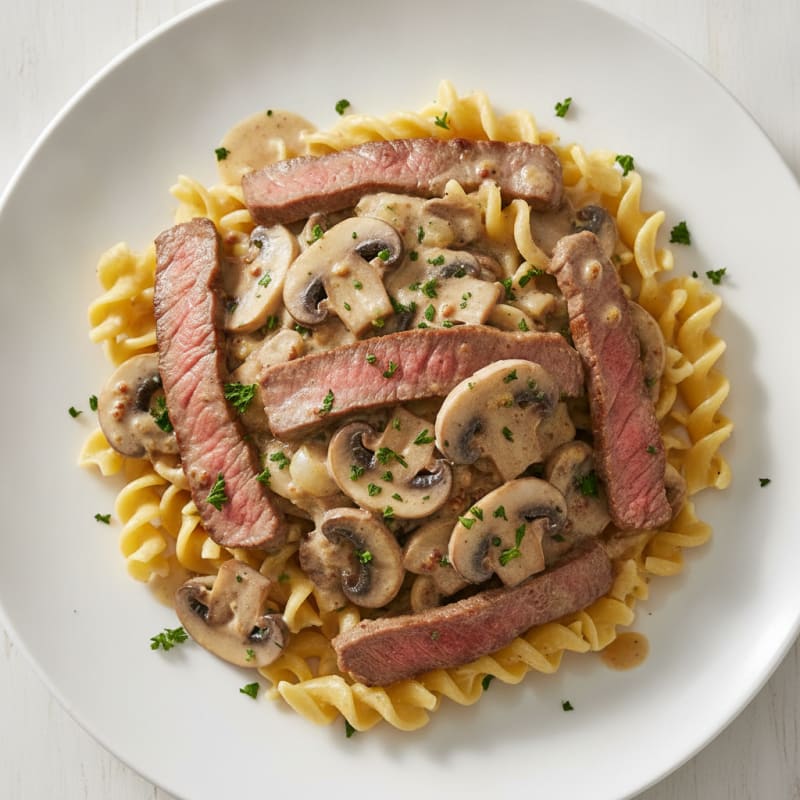 Classic Beef Stroganoff with Egg Noodles