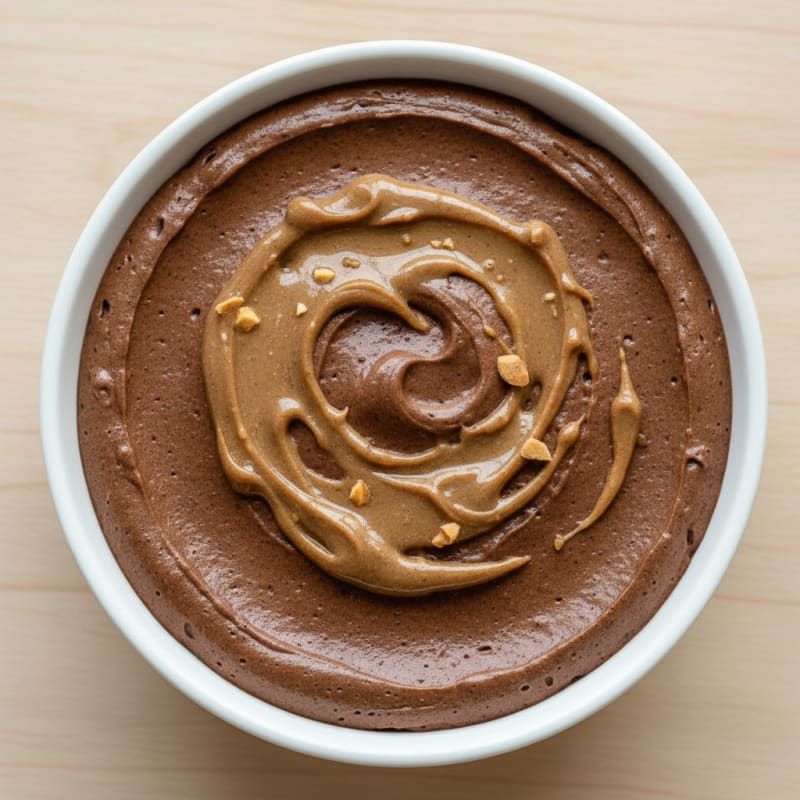 Silky Chocolate Protein Pudding with Almond Butter Swirl