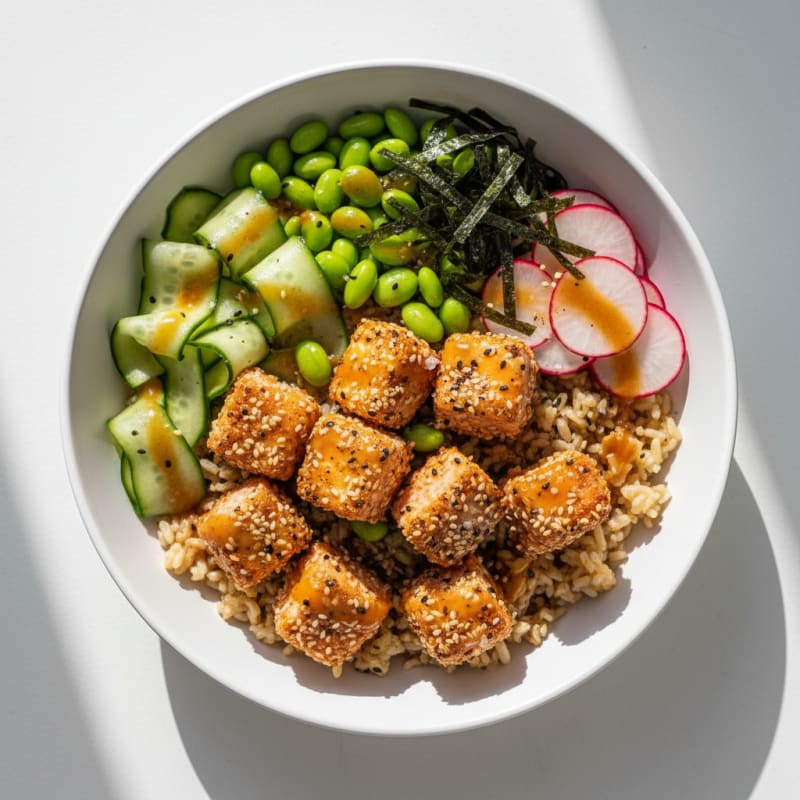 Crispy Sesame Salmon Sushi Bowl