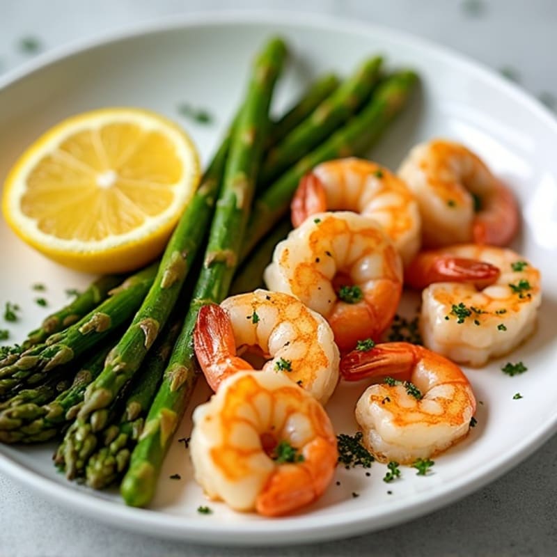 Pan-Seared Lemon Garlic Shrimp with Roasted Asparagus
