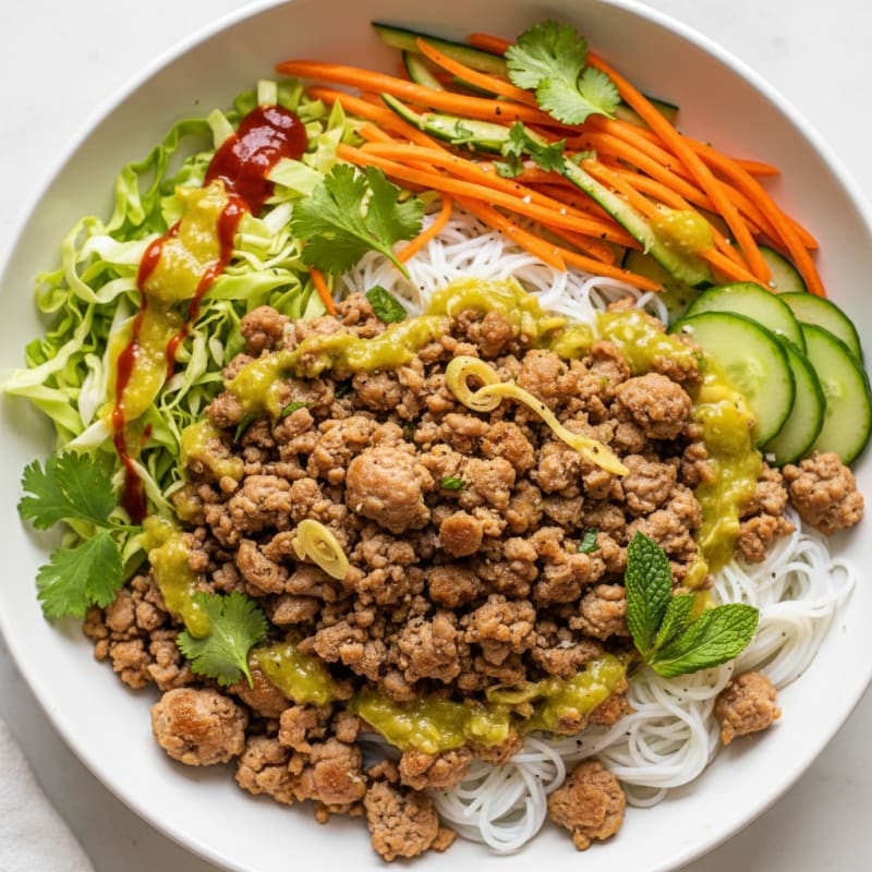 Lemongrass Pork Spring Roll Bowl