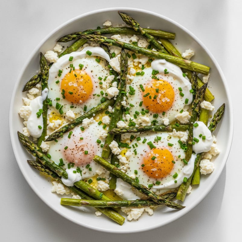 Baked Eggs with Roasted Asparagus