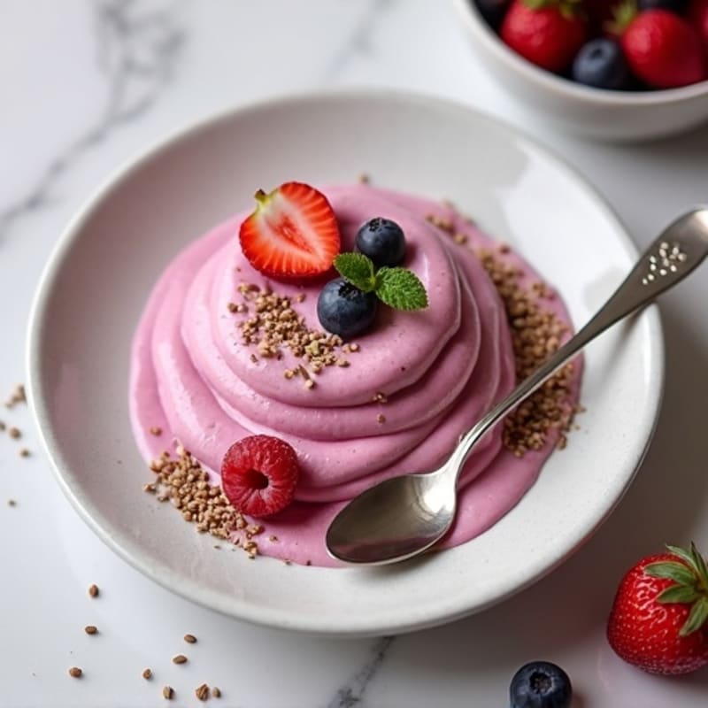 Silky Greek Yogurt Protein Mousse with Mixed Berries