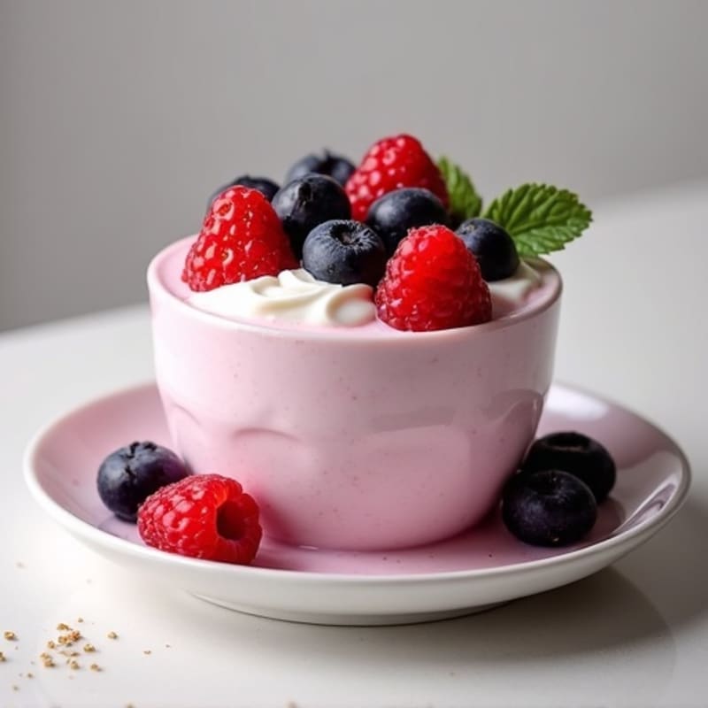 Silky Greek Yogurt Protein Mousse with Mixed Berries