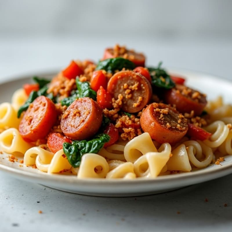 Hearty Lean Sausage Ragu with Whole Wheat Pasta