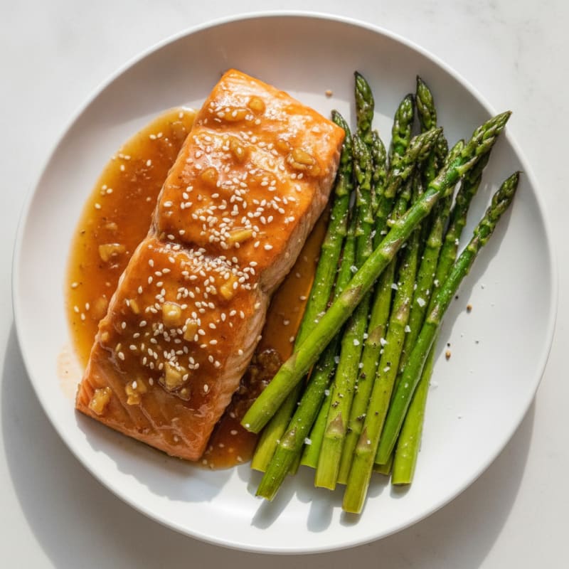 Teriyaki Glazed Salmon with Roasted Asparagus