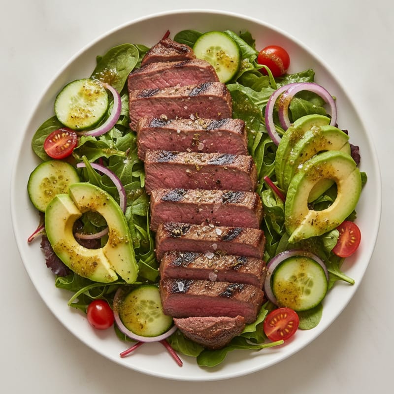 Grilled Steak with Garden Salad