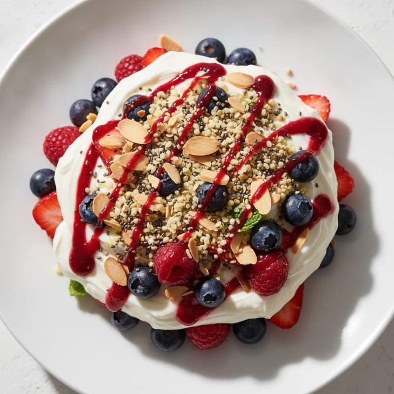 Greek Yogurt Protein Parfait with Mixed Berries