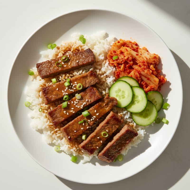 Korean Beef Bulgogi with Kimchi