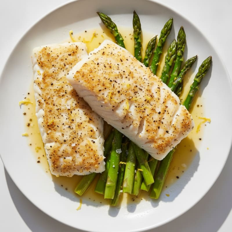 Lemon Herb Baked Cod with Asparagus
