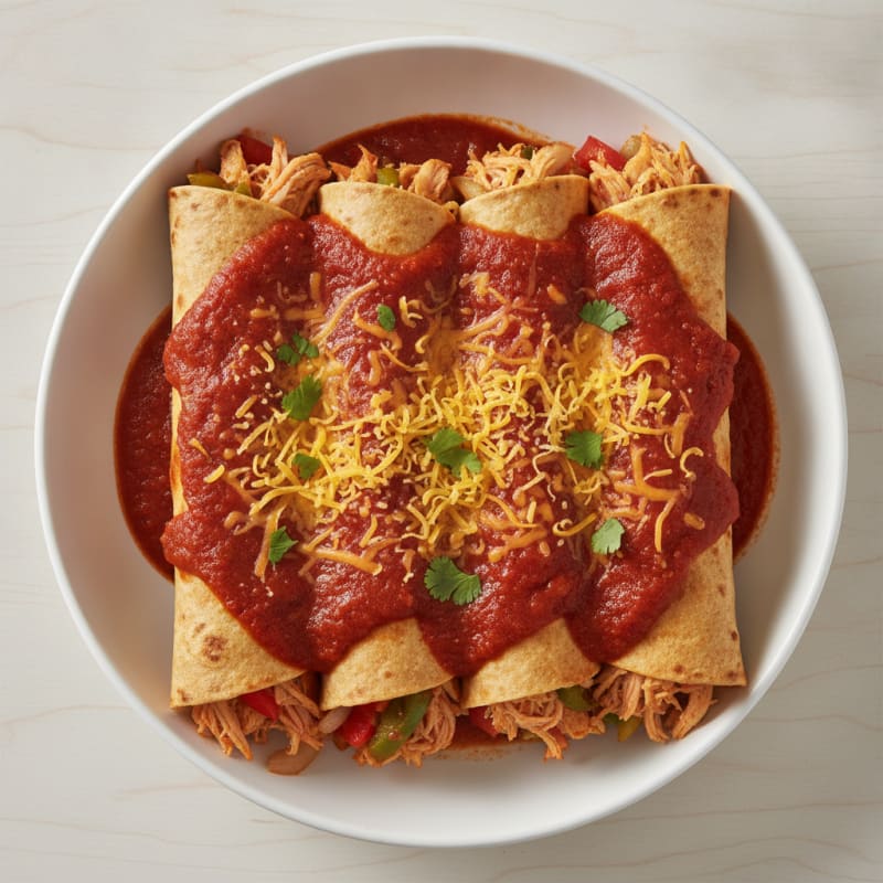 Chicken Enchiladas with Red Chili Sauce