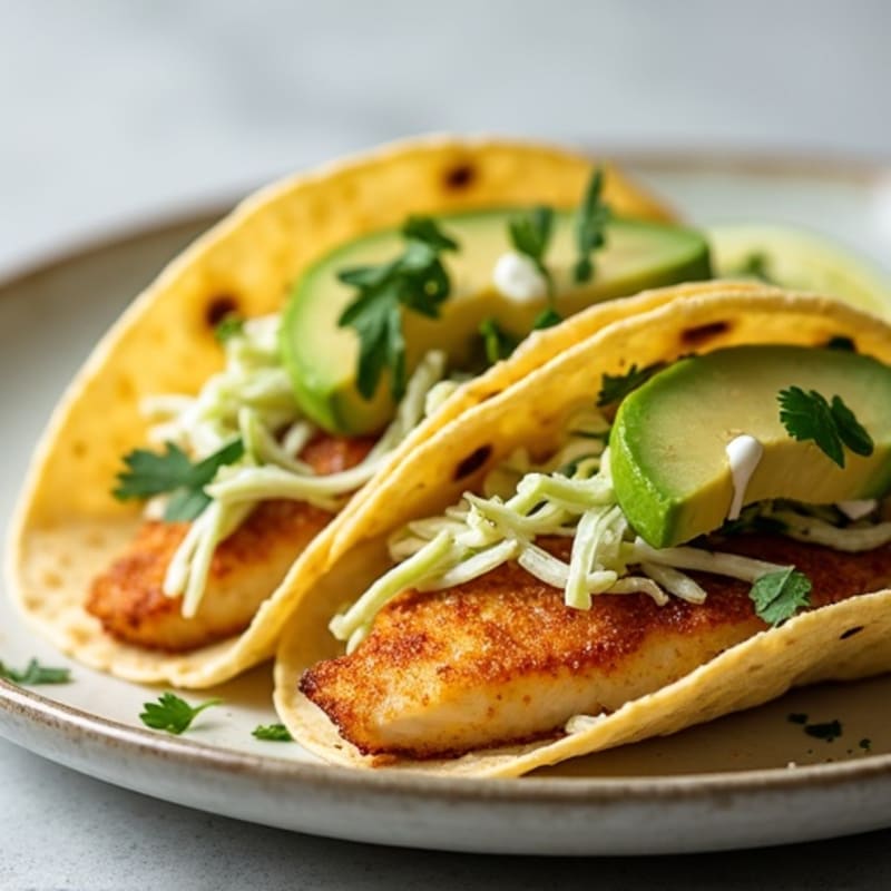 Crispy Baked Fish Tacos with Lime Slaw